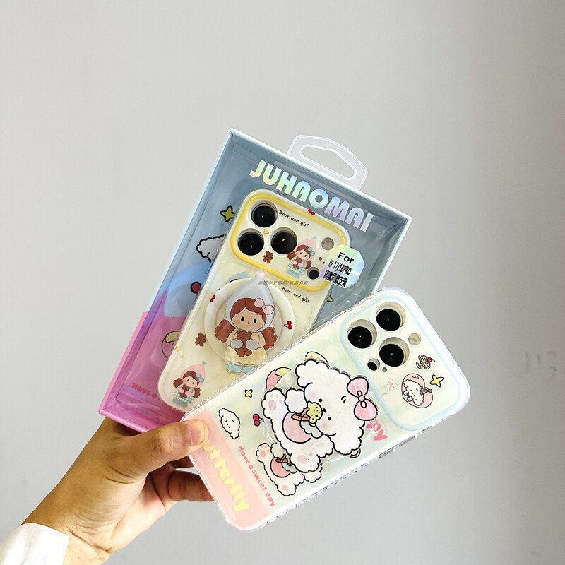 Juhnomai Cartoon Cute Mobile Phone Case Suitable for Ip17/18Pro, Cute Girly Soft Shell Anti-Fall Protective Cover