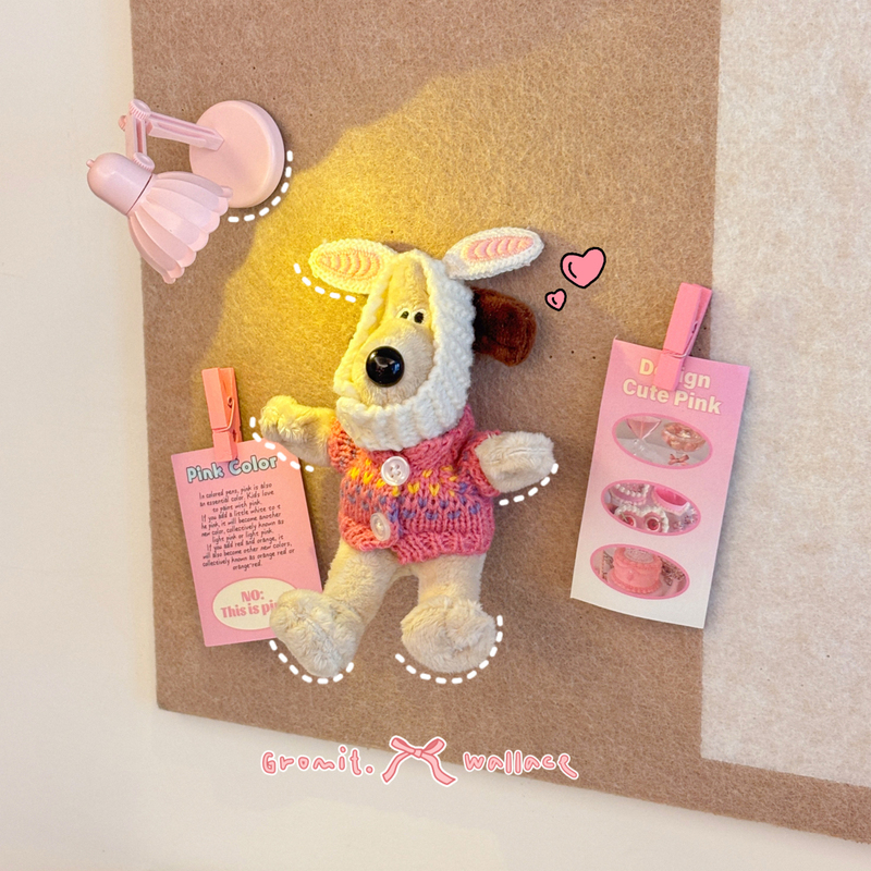 ins Pink Rabbit Ears Boss Dog Pushpins Felt Board Cork Board Photo Wall Decorative Pins Doll Plush Toy
