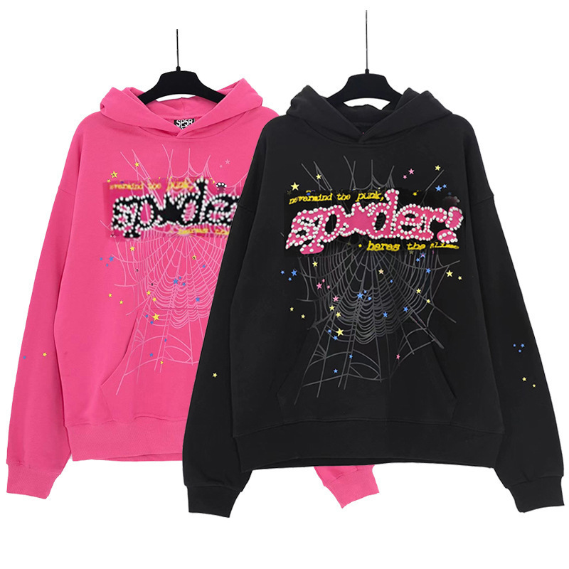 High-Quality Sp5Der Spider Sweatshirt in European and American Street Style, American-Style Loose Casual Sports Hoodie for Cross-Border Sales