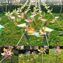 Dazzling Transparent Six Leaves Large Windmill Strings Villa Scenic Area Decoration Kindergarten Childrens Games Dance Props