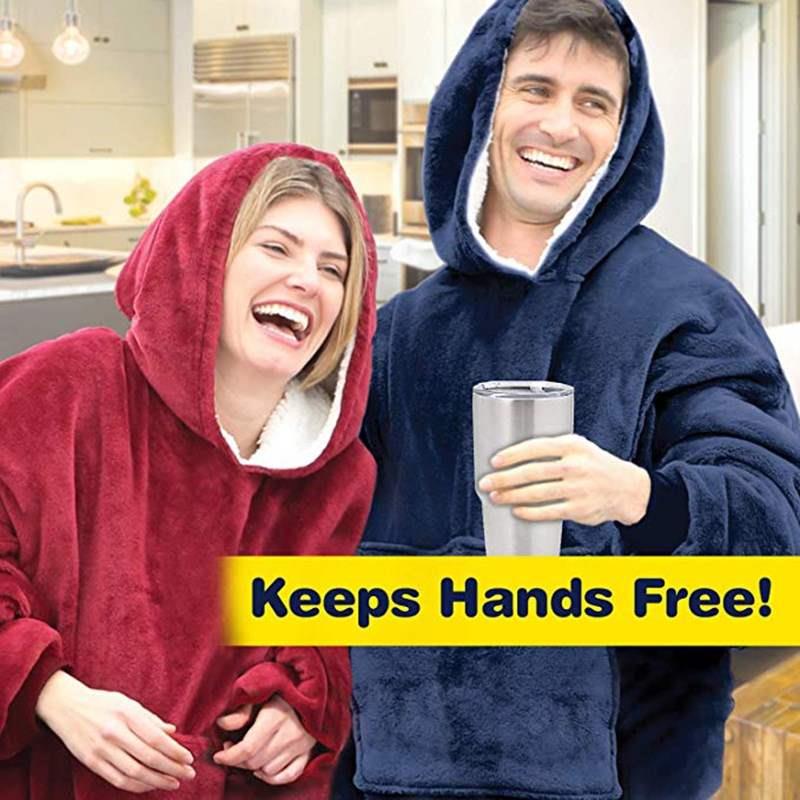 microfiber plush coral fleeche sherpa blanket with sleeves su