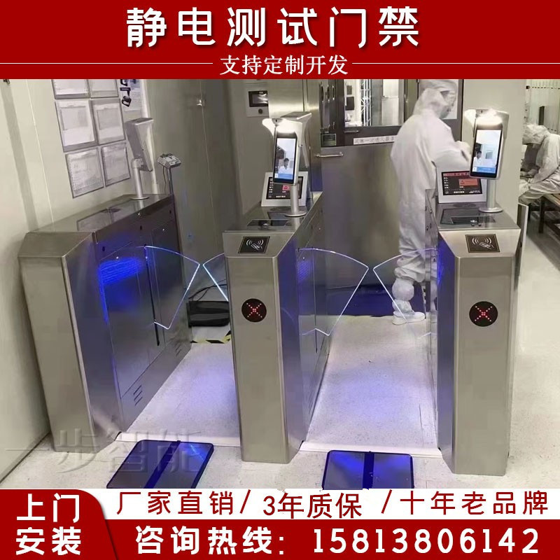 Factory Esd Anti-Static Tester Gate Machine Workshop Entrance Human Static Elimination Detection Channel Swing Gate Access Control