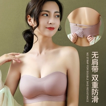 Strapless underwear women gather non-slip chest without steel ring small chest wrap chest vest back bra one piece