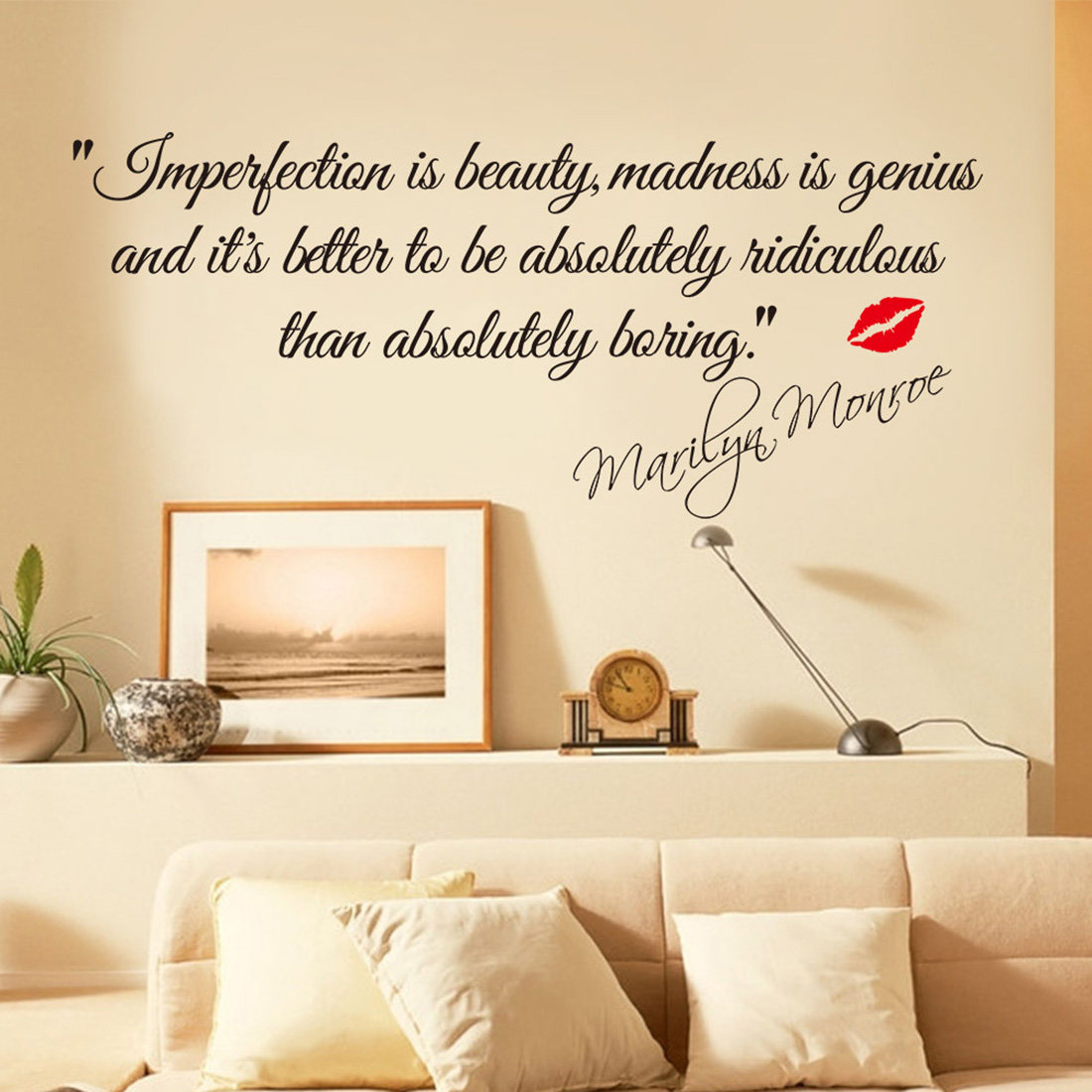 Home Wall Art Sticker Impersonation Is BeautySayings Red L