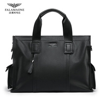 Falai Armani leather mens handbag business briefcase shoulder crossbody hand bag business trip business mens bag