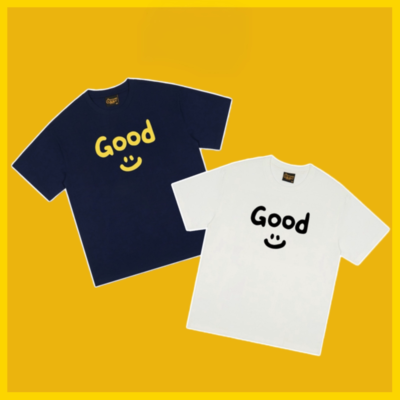 Quality-Tested Drew Smiley Face Good Letter Print Unisex Couple Summer Loose Cotton Short-Sleeve T-Shirt