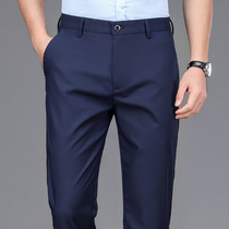 Spring casual trousers for men loose straight elastic 2024 spring and autumn new style mens trousers high-end suit trousers long trousers