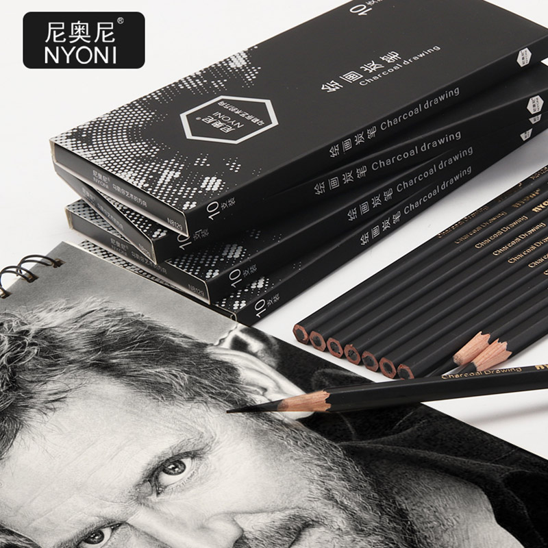 nyoni Nyoni Carbon Pencil Official Professional Level Skip Soft Set Soft Carbon Painting Soft Carbon Painting Beginners Charcoal Strip Fine Art Soft Carbon Pencil 14B Carbon Pencil Carbon Pencil