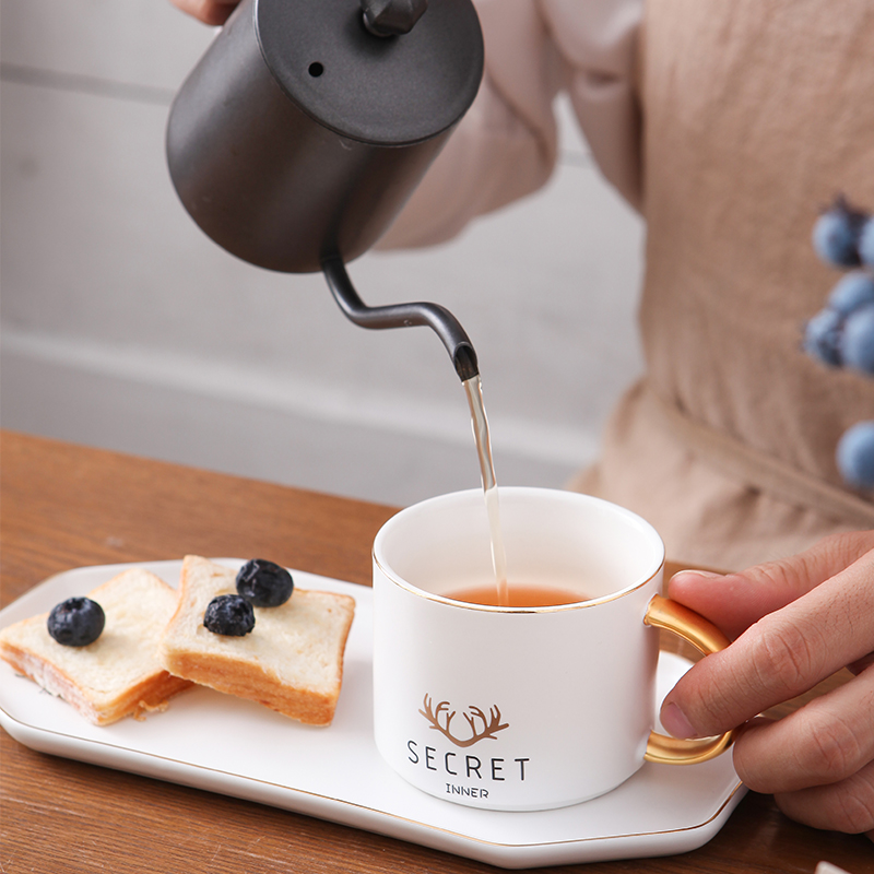 E best la Nordic ins coffee cups and saucers small European - style key-2 luxury ceramic cup household contracted English afternoon tea set