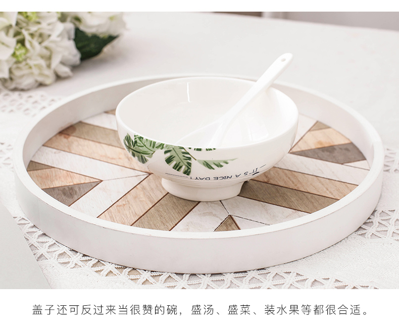 Mercifully rainbow such use large lovely ceramic instant such as soup bowl with cover move household student dormitory to a single microwave oven