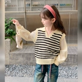 Демисезонный детский трикотажный свитер, в западном стиле, осенний