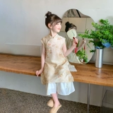 Летнее ципао, ханьфу, летняя юбка на девочку, комплект, китайский стиль