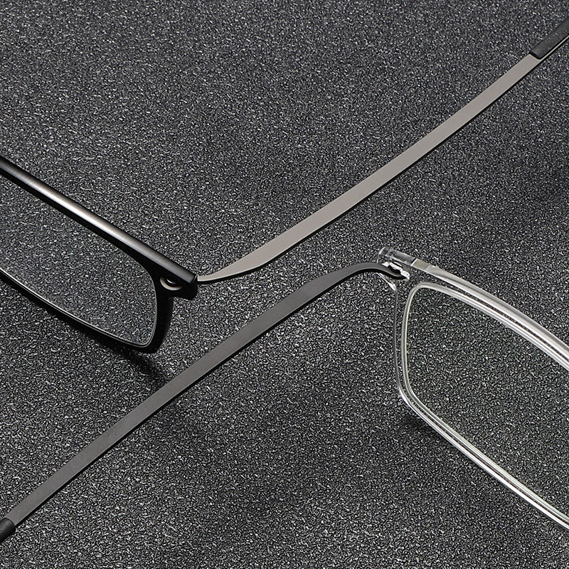 Ultra-Light Eyeglass Frames for Men with Myopia, Transparent, Screwless, Danish Huang Zongze Black Frame, Pure Titanium, Retro Material 6544