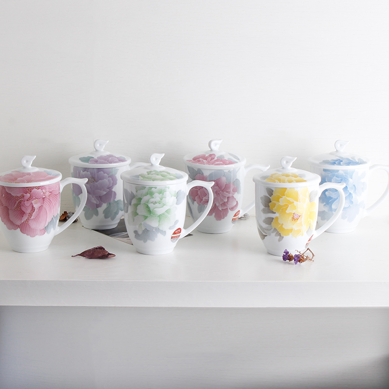 China red porcelain up xiang the qing cup under the liling glaze colorful hand - made porcelain ceramic gifts cups with cover cup)