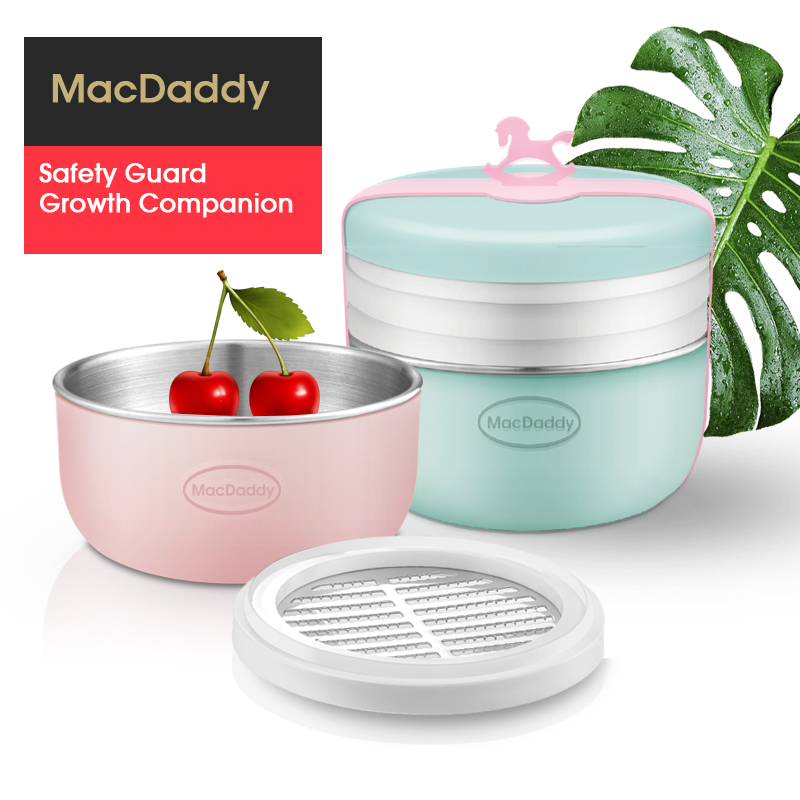 MacDaddy Baby Food Grinder Tool Set Food Grinder Manual Baby Grinding Bowl 316 Stainless Steel