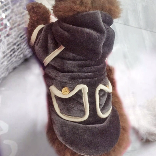 Собачья одежда, осень и зима, утолщенная плюшевая пиджак с двумя пьеса