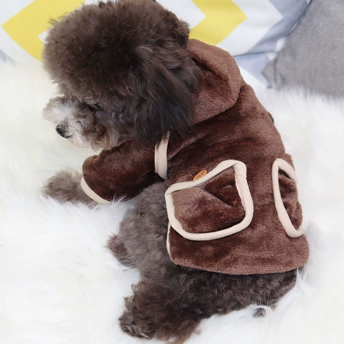 Собачья одежда, осень и зима, утолщенная плюшевая пиджак с двумя пьеса