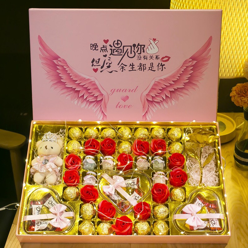 Dove chocolate gift box to send girlfriend Valentine's Day birthday gift heart-shaped candy Net red snack best friend high-end