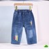 Ít quần cậu bé mùa hè childrens sweatpants mens mùa xuân và mùa hè quần cậu bé ngắn denim quần short bảy điểm quần trong cậu bé lớn. 