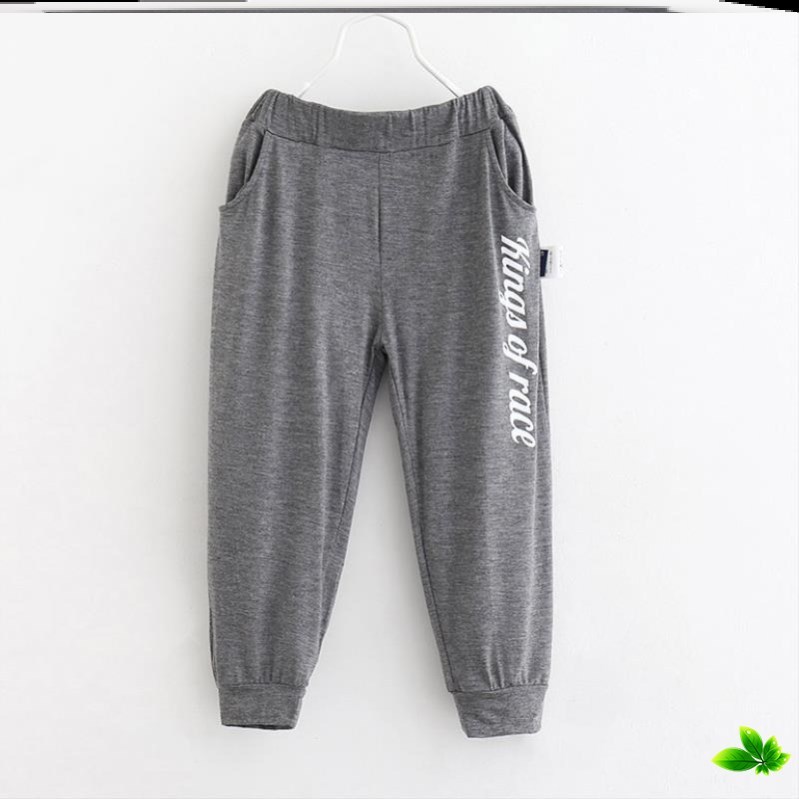 Quần thể thao nam mùa hè mỏng sweatpants loose-fitting mới trẻ em mùa hè váy mens phiên bản Hàn Quốc quần chân nhỏ màu đen quần duy nhất.