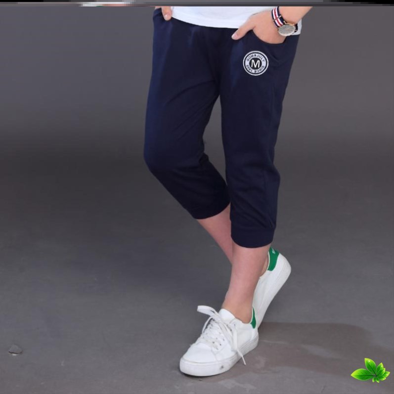 Trẻ em quần bảy điểm quần bé trai xu hướng thời trang childrens sweatpants mens đặt cộng với chất béo siêu lửa tăng đàn hồi mã.