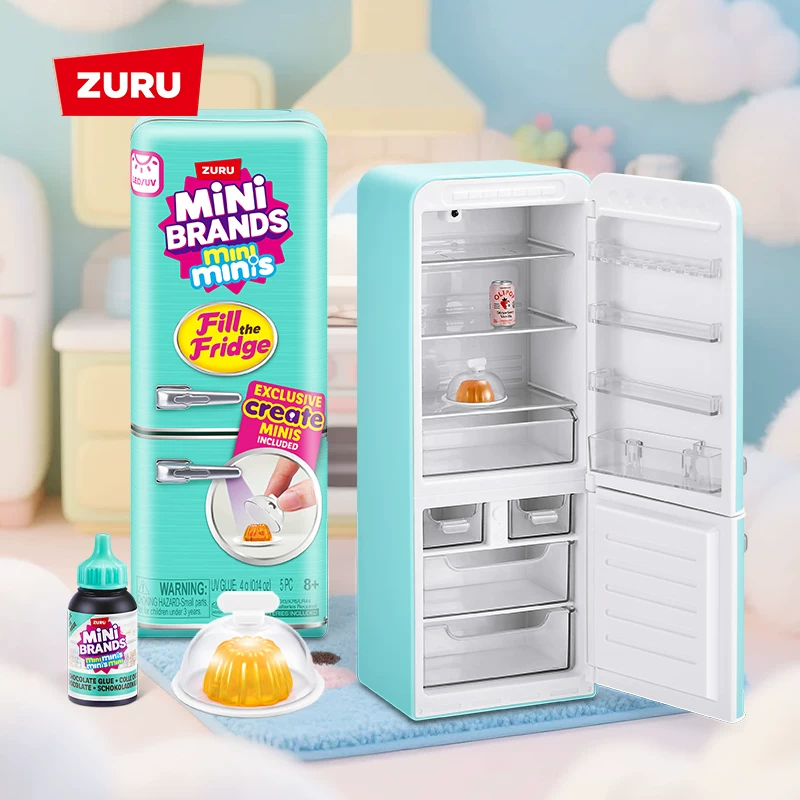 Холодильник мини ZURU Mini маленький мини-брендов гастрономический холодильник шар слепой бокс миниатюрная имитационная игрушка для девочек как подарок
