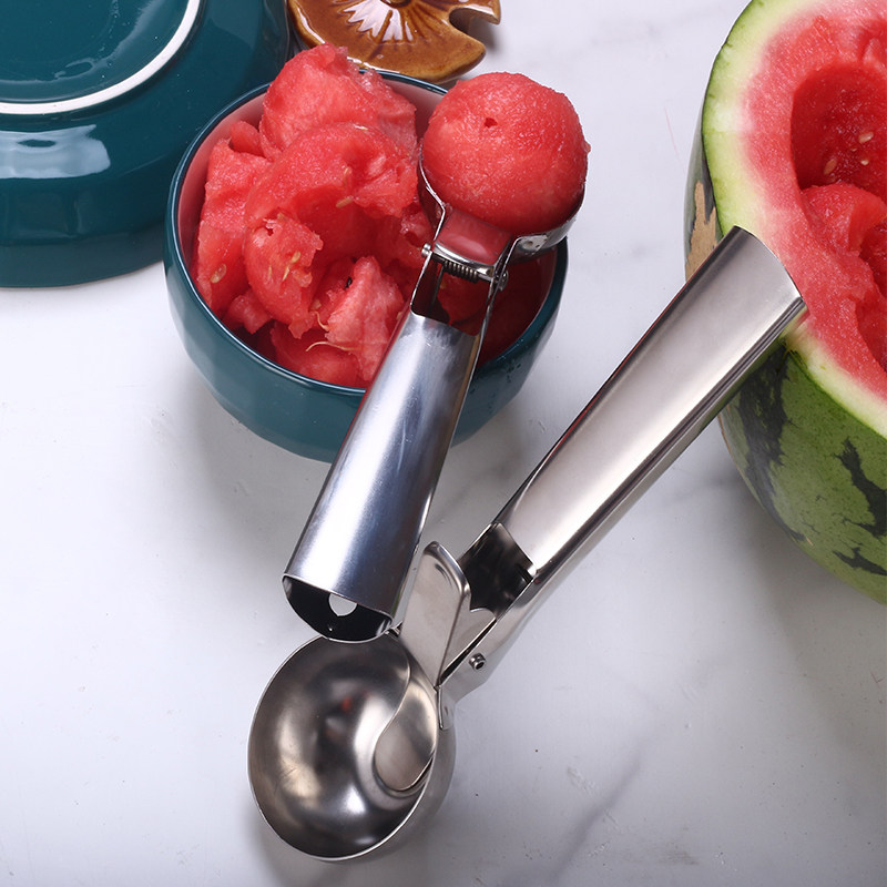 Elastic stainless steel ice cream scoop DIY ice cream ball ice cream scoop fruit digger watermelon scoop home