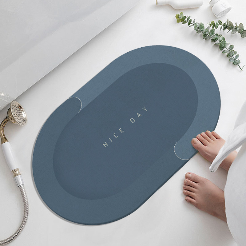 Makeup Room Ground Mat Silicon Algae Mud Suction Cold Cushion Upholstered Bathroom Anti-Slip Bathroom Toilet Carpet Minimalist Doormat