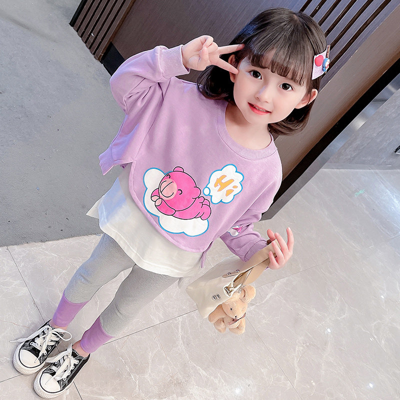 Girls' autumn clothes suit 2022 new net red foreign style children's leisure two-piece children's spring and autumn baby clothes