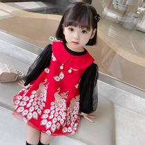 Girl autumn dress two-piece dress 2021 new foreign style childrens dress Princess baby set spring and autumn