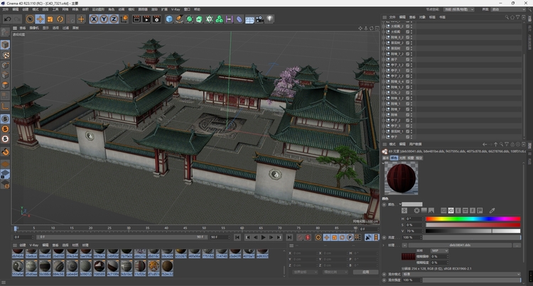 图片[6]-C4D低面中式古风3D建筑FBX道观OBJ寺庙Blender三维模型unity素材-cg男孩
