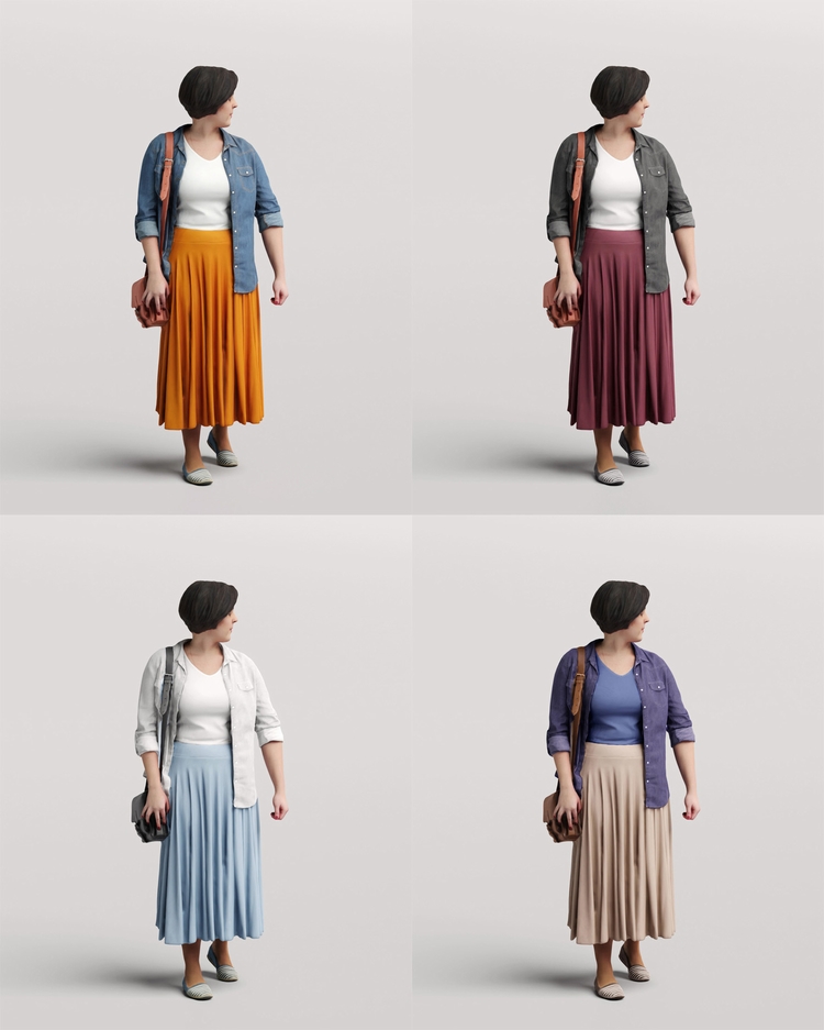 图片[20]-C4D欧美儿童FBX小孩STL人物角色OBJ妇女三维模型Blender素材Maya-cg男孩