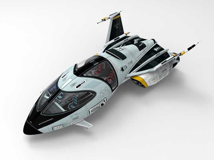 C4D科幻太空3D飞船FBX宇宙飞行器STL三维模型OBJ素材Blender文件-cg男孩