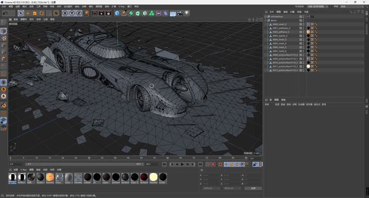 图片[3]-C4D科幻蝙蝠侠3D战车FBX跑车STL游戏场景道具OBJ模型Blender素材-cg男孩