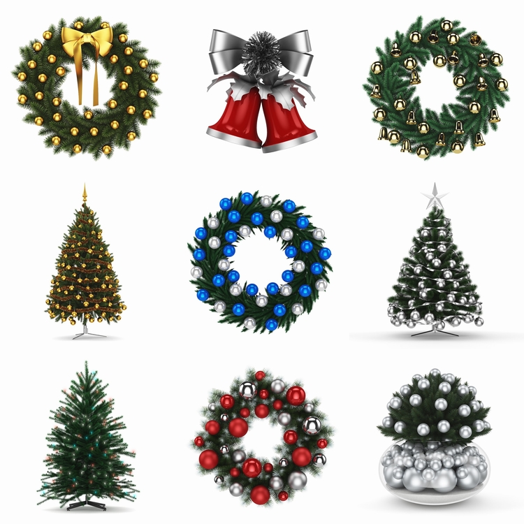 图片[3]-C4D圣诞树FBX花环STL蜡烛OBJ礼盒Blender铃铛装饰品酒杯模型素材-cg男孩