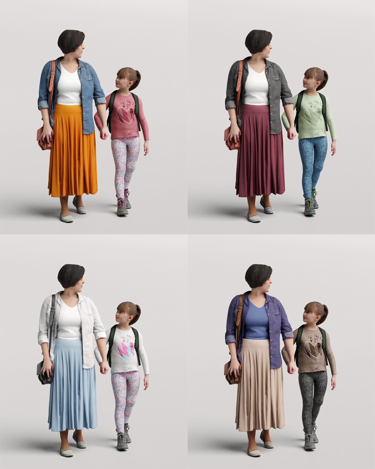 图片[26]-C4D欧美儿童FBX小孩STL人物角色OBJ妇女三维模型Blender素材Maya-cg男孩