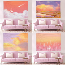 Clouds Flowers Background Drawing Decorative Cloth Kids Room Bedside Set Decorative Wall Cloth Hanging Bucca Wowy Background Cloth