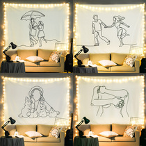 ins style Nordic simple background wall hanging cloth Bedroom personality room layout Net celebrity dormitory bedside decoration tapestry