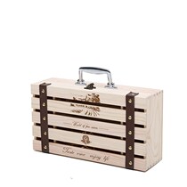 Red wine box double wine gift box wooden box universal solid wood custom red wine wooden box red wine packaging box