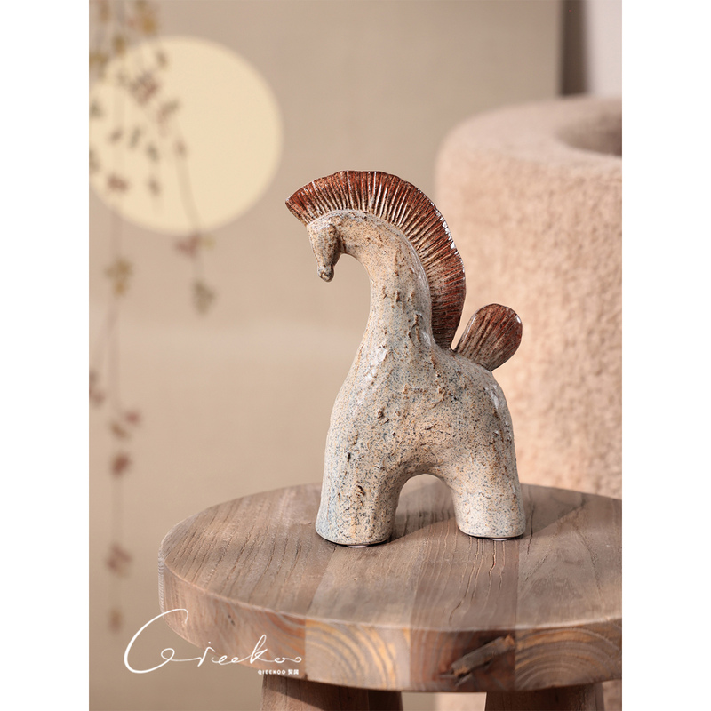 2026 Wabi-Sabi Style Pony Figurine for Living Room, Entryway, Tabletop, Niche Artistic Ceramic Creative Decoration 2026 Wabi-Sabi Style Pony Figurine for Living Room, Entryway, Tabletop, Niche Artistic Ceramic Creative Decoration