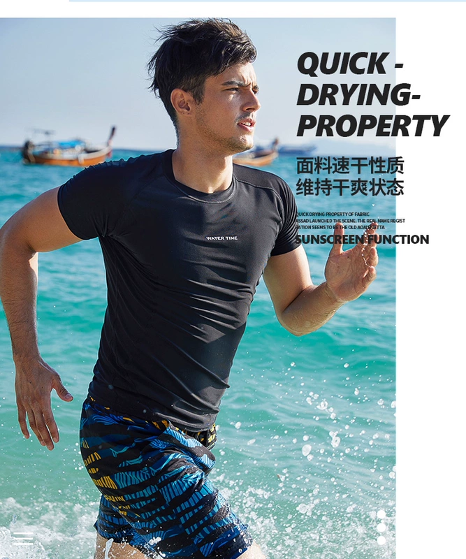 áo bơi dài tay nam Quần đi biển WaterTime quần short đi biển khô nhanh cho nam đi nghỉ mát ở bãi biển Quần hoa lớn năm điểm có thể xuống nước quần bơi shop đồ bơi nam gần đây quần bơi nam