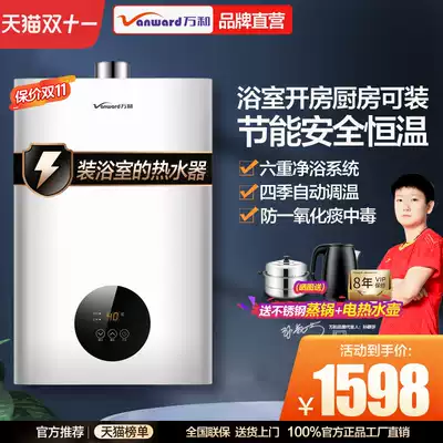 Wanhe bathroom balanced gas water heater household Bath dressing room 12 liters natural gas liquefied gas gas