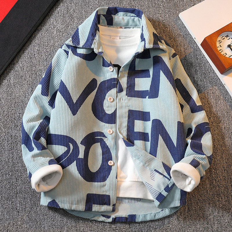 Boys' autumn long-sleeved shirts 2022 new middle-aged children's spring and autumn handsome shirts children's fried street bottoming shirts