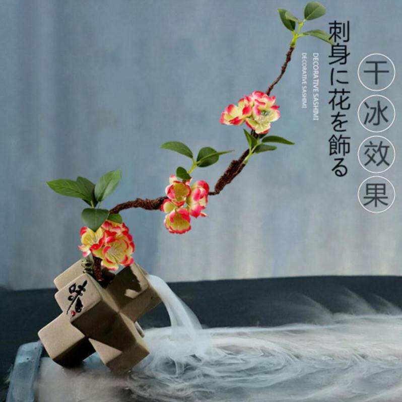 High-end Swing Table Supplies Small Flower Personality Kitchen Seafood Swing Tray Decoration Arrangement Apron Mesh Red Emulation Flower And Grass Dotted