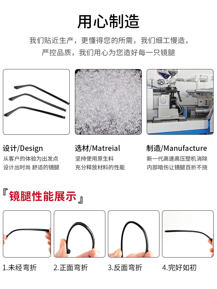 TR眼镜腿一对通用眼镜脚双牙单 …