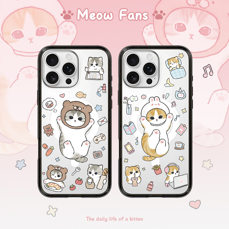 Cute Cat iPhone 17 Pro Max Apple 16 Phone Case 15 Compatible 14 New Model Couple Cartoon Original Kitten Cat 13 New Case Magsafe Magnetic
