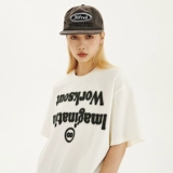 Nicebad (ранее работая) (WKST) Fuzzy Phantom Slogan Print с коротким рукавом мужчина и женщины летние футболки