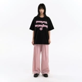 Nicebad (ранее работая) (WKST) Fuzzy Phantom Slogan Print с коротким рукавом мужчина и женщины летние футболки