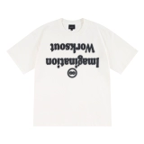 Nicebad (ранее работая) (WKST) Fuzzy Phantom Slogan Print с коротким рукавом мужчина и женщины летние футболки