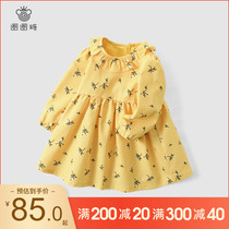 Girls spring and autumn dress new baby baby skirt Children crumbed with long sleeves princess skirts and children dress foreign air